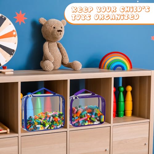 6-Pack Clear Toy Storage Bags with Handles, Waterproof PVC Organizer