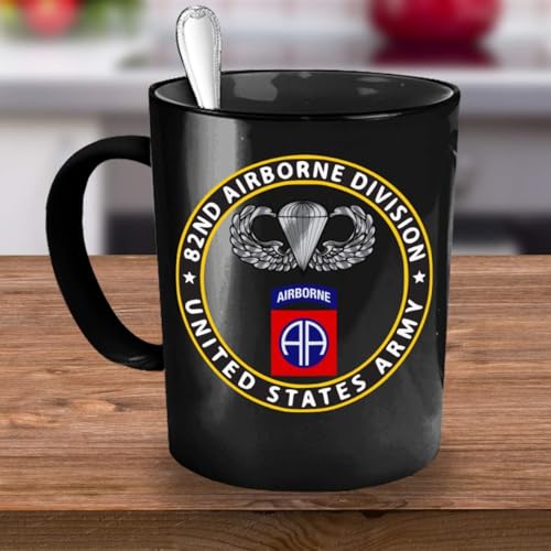 ARMY 82nd Airborne Division Coffee Mug - Paratrooper Wings Black 11oz