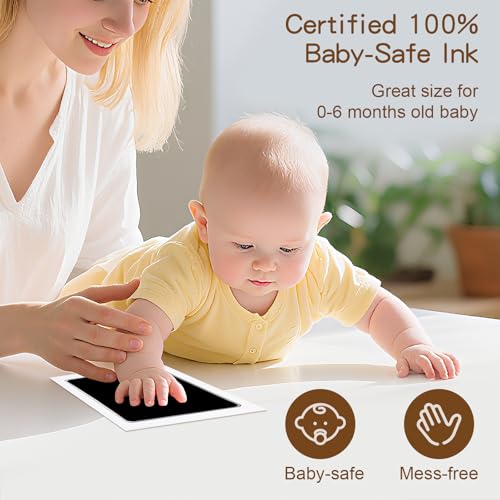 Jumbo Inkless Baby Hand and Footprint Kit - Clean Touch Ink Pad with 16 Cards