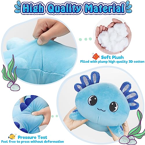 Blue Officygnet Axolotl Plush Toy - 13-inch Soft Cuddly Stuffed Animal for Kids