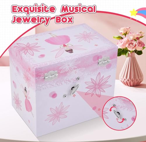 Ballerina Musical Jewelry Box with 2 Drawers - Fairy Design Music Box
