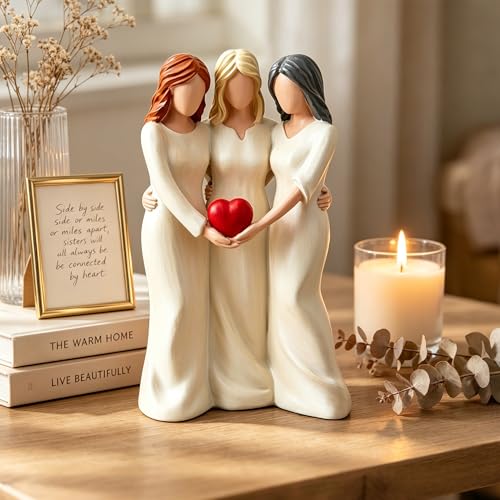 Three Sisters Resin Figurine Statue - Friendship & Sisterhood Decor Gift