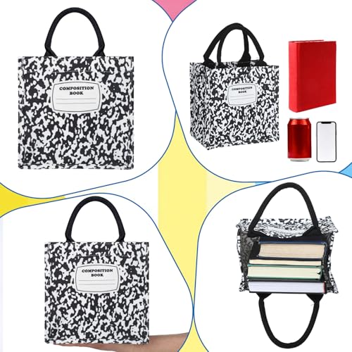 Sunnymove 6-Pack Mini Burlap Tote Bags for Teachers, 8 x 8 x 5.5 in