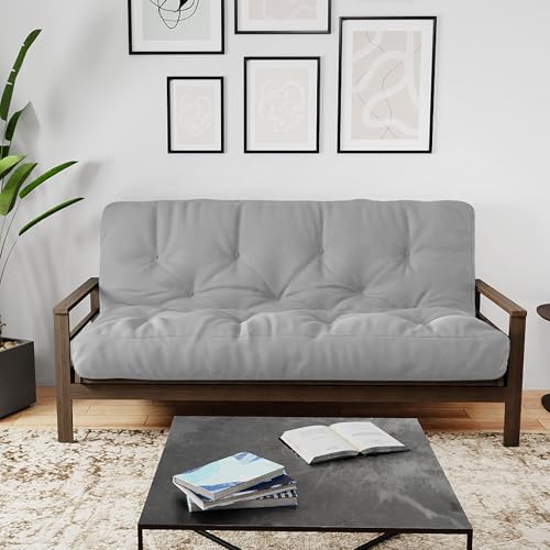 8-Inch Memory Foam Futon Mattress, Full Size, Grey with Cover