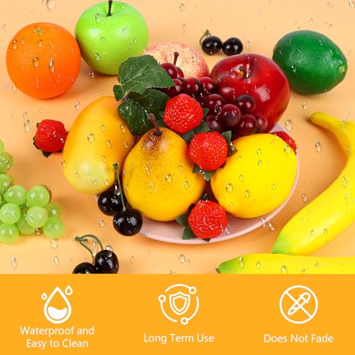 24-Piece Realistic Fake Fruit Set for Home Decor & Parties