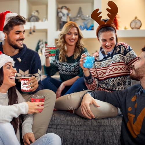 Tiamon 12 Pack Christmas Ugly Sweater Can Coolers - 12oz Party Sleeves