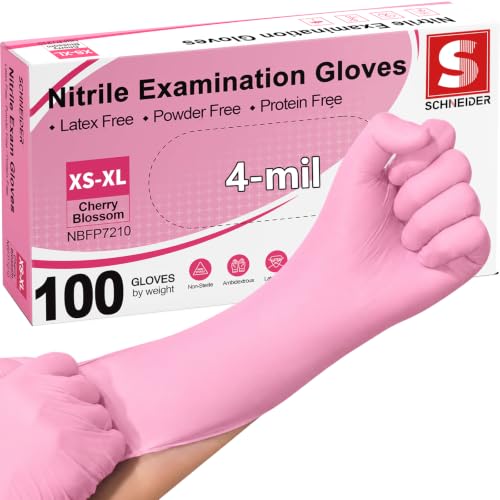 Pink Nitrile Exam Gloves - 4 Mil Powder-Free & Latex-Free Disposable