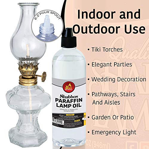 Clear Paraffin Lamp Oil - Smokeless Odorless Clean Burning Fuel, 32 oz