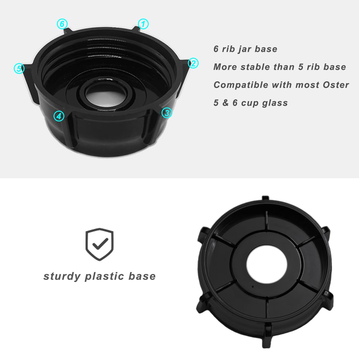 6 Cup Blender Glass Jar with Blade, Blender Replacement Parts for Aspas Para Licuadora Oster Osterizer Classic Series (NOT fit Pro, Master or Versa models)