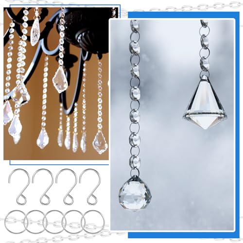 200 Pcs Mini Stainless Steel S-Hooks & Chandelier Connectors