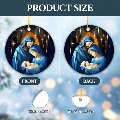 Starry Nativity Holy Family Ornament – SunSky Gallery Religious Christmas Tree Décor