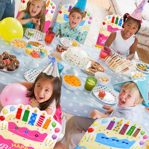 Birthday Chair Covers for Kids - 2 Pack, Pink & Blue, 25x19in