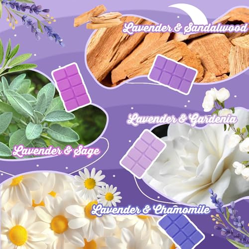 Lavender Scented Soy Wax Melts for Sleep, Long-Lasting Fragrance 4-Pack