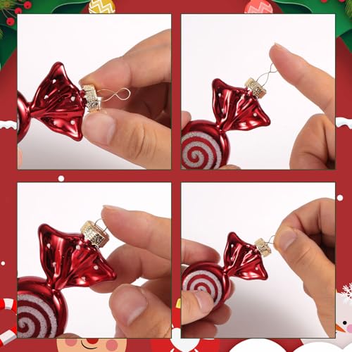 Fukaisu 100pcs Gold Christmas Ornament Caps 1.3cm/0.5in Hanger Adapter