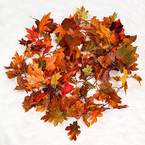 Artificial Fall Maple Leaf Garland 2-Pack - 11.8ft Autumn Foliage Decor