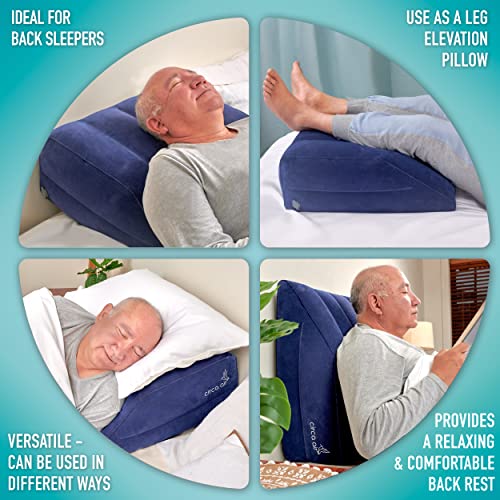 Inflatable Leg Elevation Pillow for Swelling Relief - Adjustable Wedge