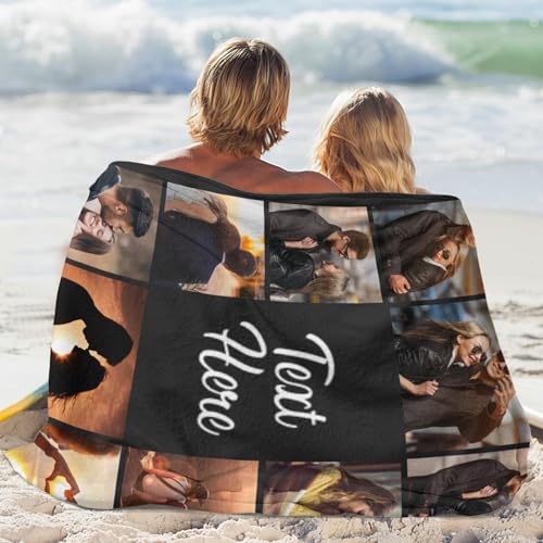 Custom Photo Blanket - Personalized Soft Flannel Throw with Text