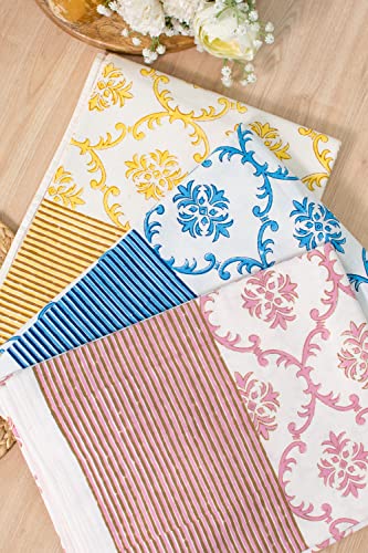 Cotton Table Cloth with Pink Trellis Pattern, 60x108 inch for Dining & Events