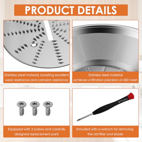 Juicer Mesh Filter Basket Replacement with Blade and Hardware Kit
