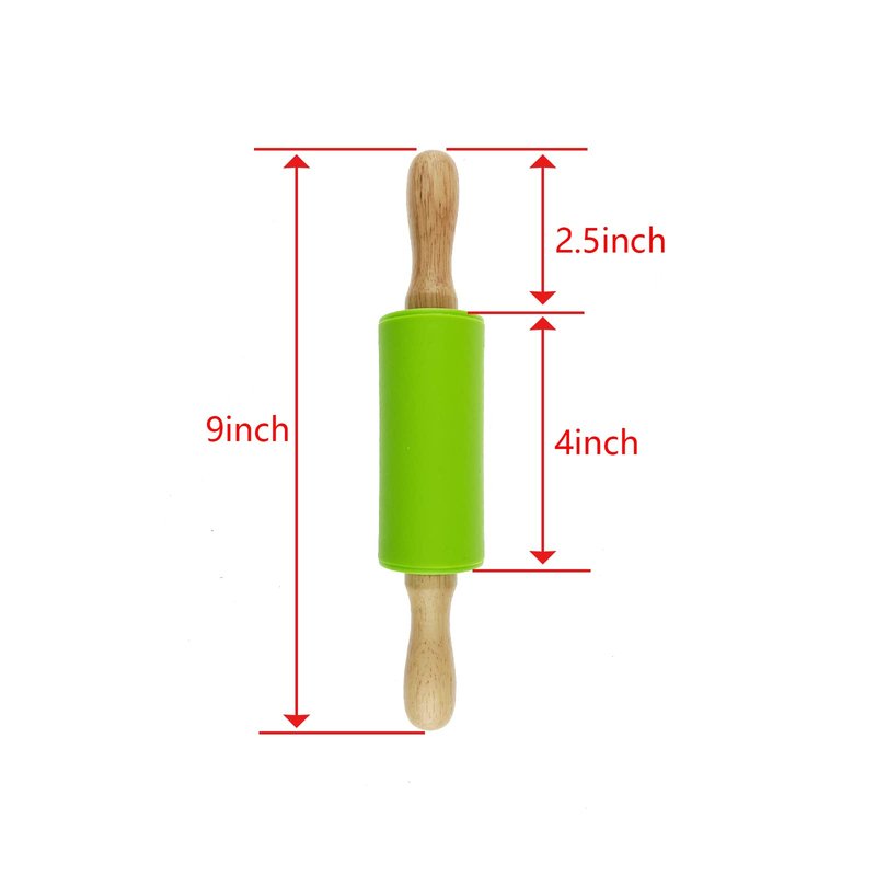 Miokun 12 Pack Small Rolling Pin for Kids, 9 Inch Kids Rolling Pin for Home Kitchen (6 colors)