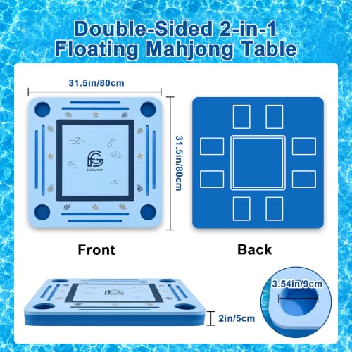 31.5-inch Floating Mahjong & Poker Game Table for Pool and Hot Tub