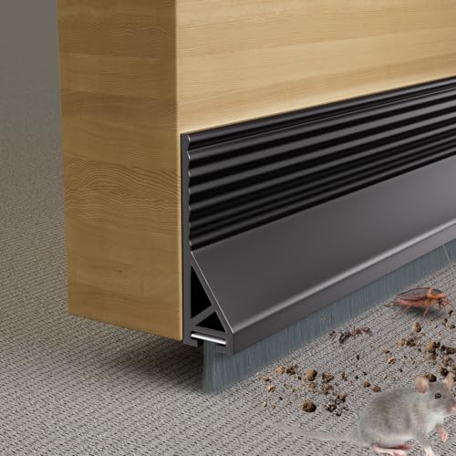 39-Inch Under Door Draft Stopper with Brush - Weather Stripping Door Sweep