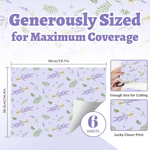 Lavender Scented Drawer Liners - 6 Non-Adhesive Sheets for Dressers & Closets