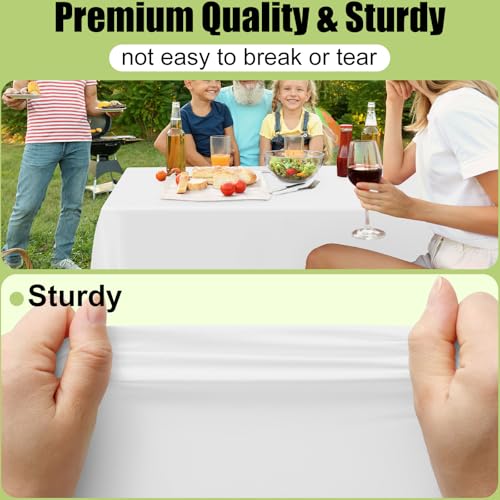 Waterproof Disposable Tablecloths 6-Pack - White 54 x 108 Inch Rectangle