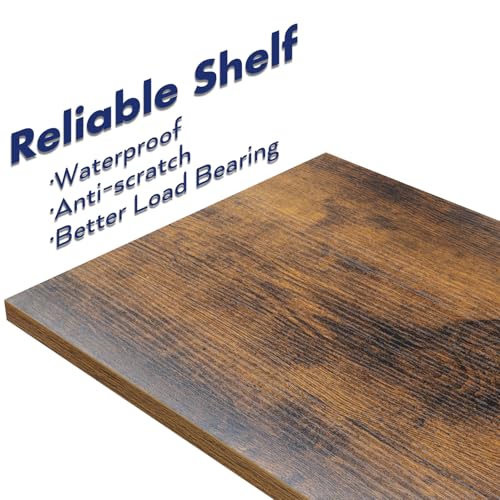 5-Tier Freestanding Bookshelf - Metal Frame & Wood Shelving Unit