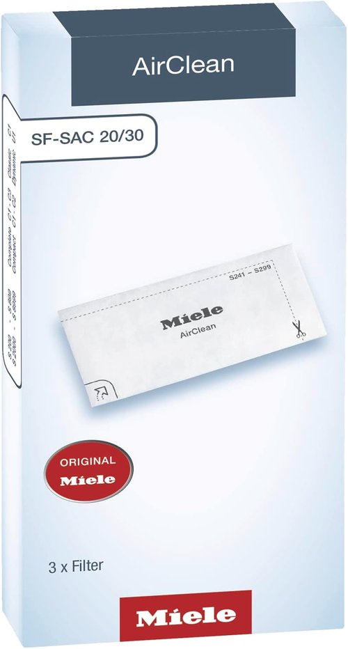 Miele AirClean Filters - Genuine Dust Trapping System for Fresh Home Air | Pack of 3 - White
