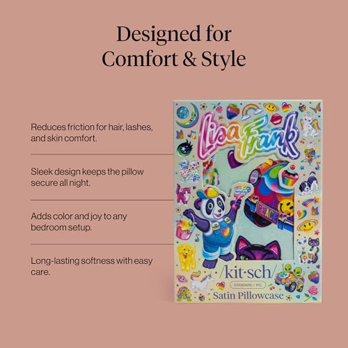 Lisa Frank x Kitsch Satin Pillowcase - The Fantastic World of