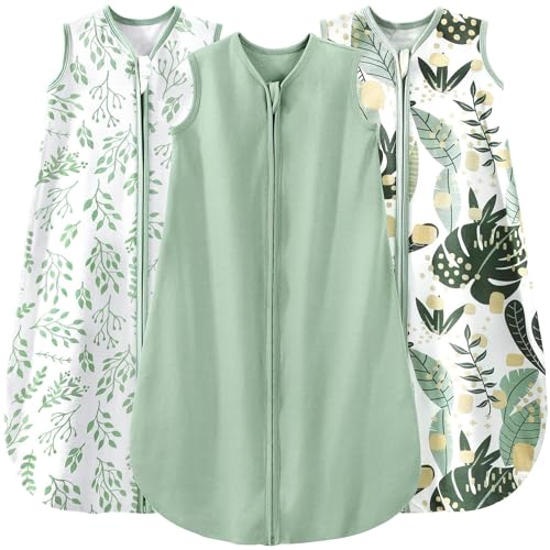 Yoofoss Organic Cotton Baby Sleep Sack 0-6 Months 3-Pack Wearable Blanket
