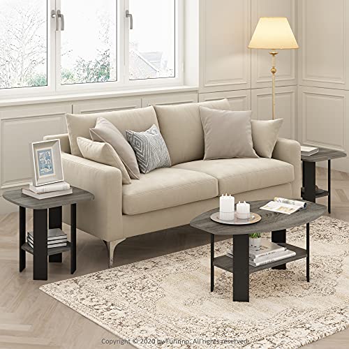 Modern Coffee Table with Open Shelf, Engineered Wood, 35.5-inch