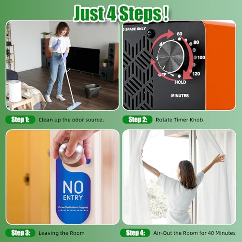 Dual-Fan Ozone Machine Air Purifier High Capacity Odor Eliminator