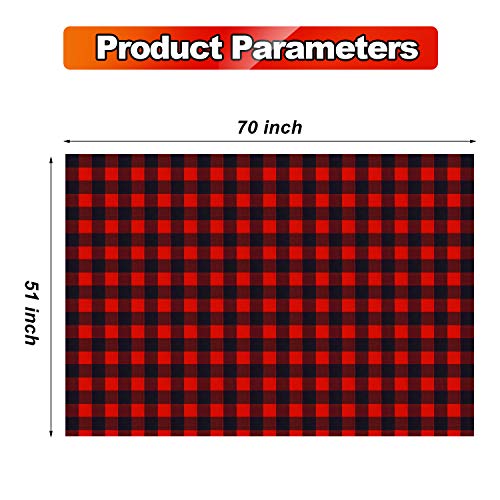 Boao 3-Pack Red & Black Buffalo Plaid Tablecloths 51x71 inch Holiday & Party Decor