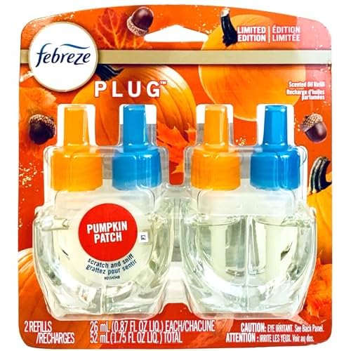 Febreze Plug Air Freshener Refills, Limited Edition Fresh-Harvest Pumpkin Scent, (2 Count, 1.75 Oz)