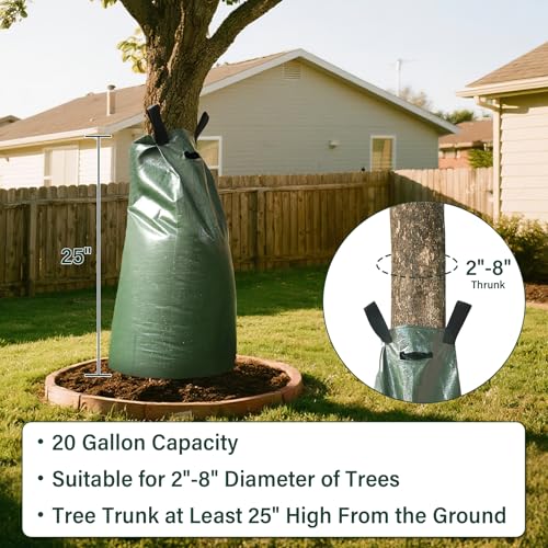 20 Gallon Slow Release Tree Watering Bags, 20 Pack - PVC Drip Irrigation