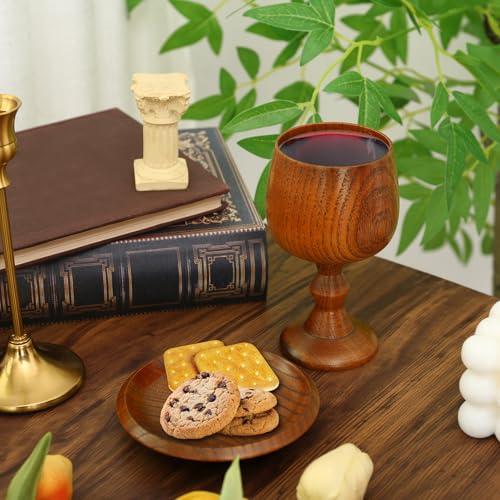 Handmade Wooden Communion Chalice with Tray and Gift Bag - 5.1 Inch