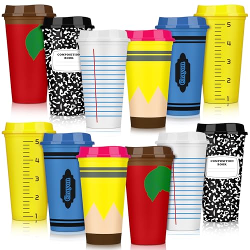 12 Pack Elegant Teacher Appreciation Gift Cups - 16 oz Bulk Thank You Cups
