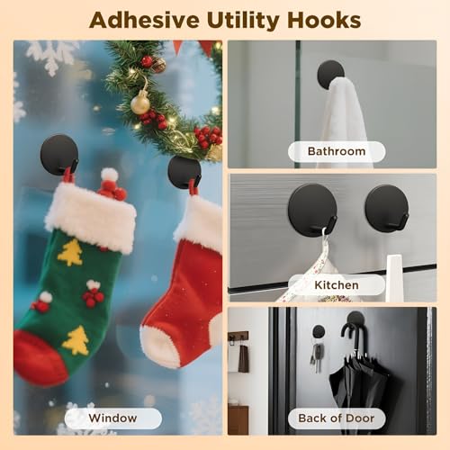 Heavy-Duty Adhesive Wreath Hangers for Front Door & Glass, 2-Pack