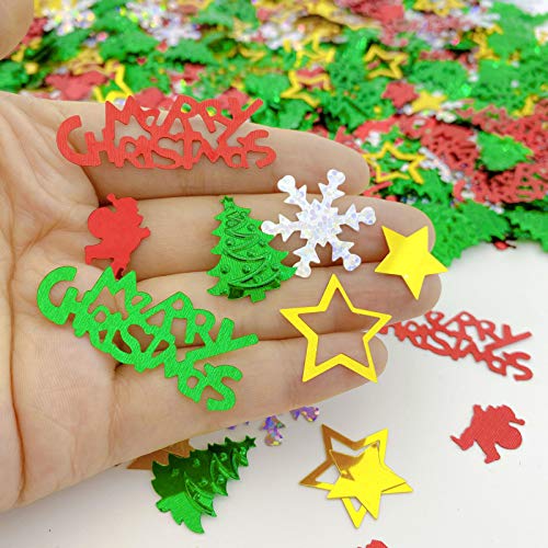Werich Christmas Confetti Mix, 1.6 oz Red Green Silver Foil Table Scatter (Merry Christmas) – party decor