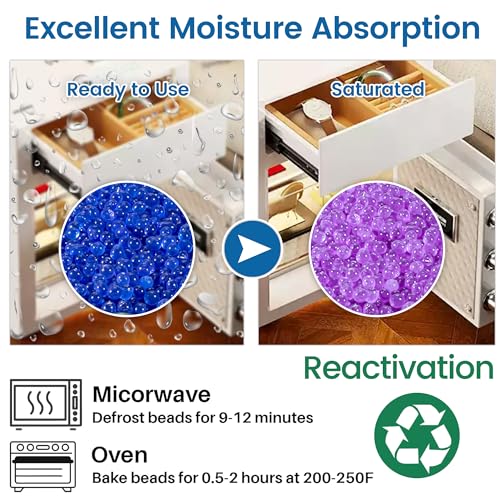 2 lbs Reusable Silica Gel Desiccant Beads Color Indicating
