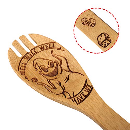 Nightmare3 Halloween Burned Wooden Spoons Set - 5 Piece Utensil Collection, Rustic Kitchen Decor & Gift