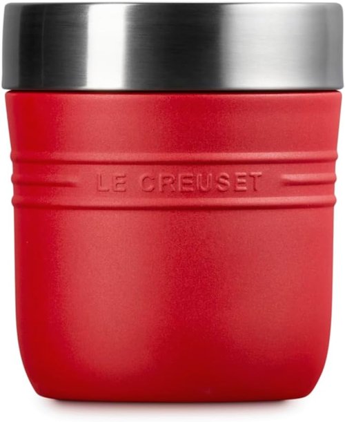 Le Creuset Stainless Steel Food Jar - 16 oz. Portable Container in Cerise Color