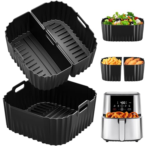 Reusable Square Air Fryer Silicone Liners 3-Pack for 8QT-10QT Air Fryers