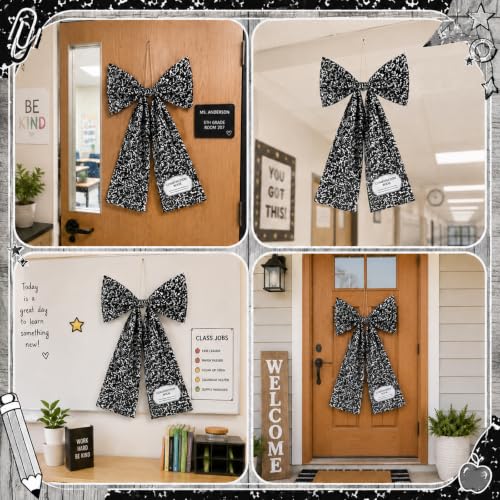 Large Back to School Composition Notebook Wreath Bow Door Hanger (28x19 In)