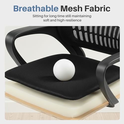 Ergonomic Mid-Back Mesh Office Chair with Lumbar Support & Rocking Mode