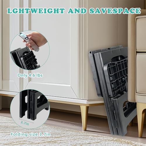 2-Step Folding Step Stool Ladder, Portable Non-Slip Stool for Home and Kitchen