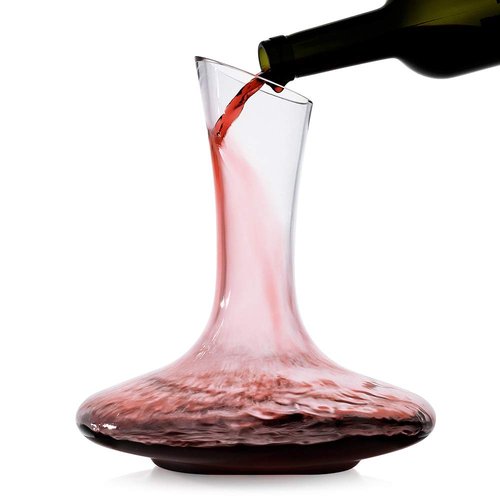 LUXU Wine Decanter,Lead-Free Hand Blown Crystal Glass, Elegant and Effective Red Wine Carafe, Premium Wine Aerator with Wide Base,Wine Accessories,Wine Gift