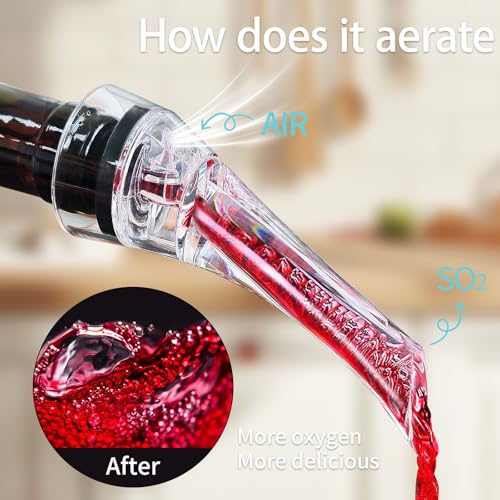 Kearning Transparent Wine Aerator Pourer Spout - Instant Decanter & No-Drip Gift for Wine Lovers
